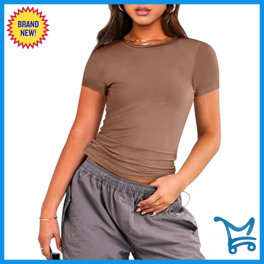 Slim Fit Crop Tees 3 Pack Y2K Chic Workout Basic Tops Summer Outfits - Picture 2 of 7